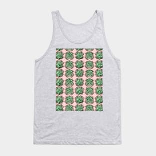 Pastel Palm Tree Leaves Pattern Tank Top